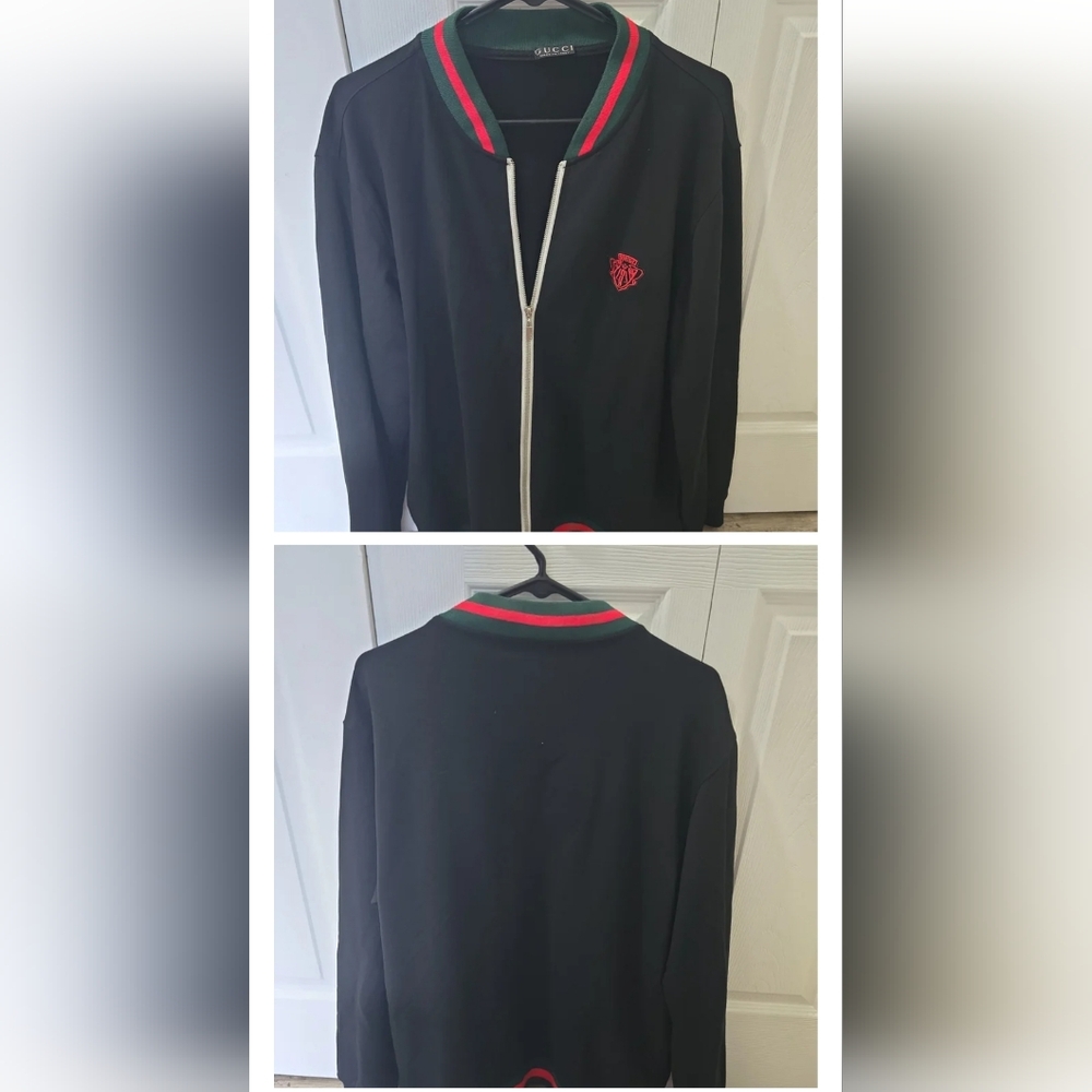 Gucci Black and Red Zip Up Sweater